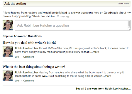 Goodreads' Ask the Author