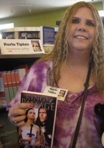 Karla at Mysterious Galaxy bookstore