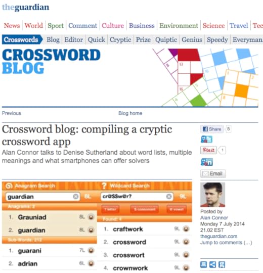 Screen shot of The Guardian Crossword Blog