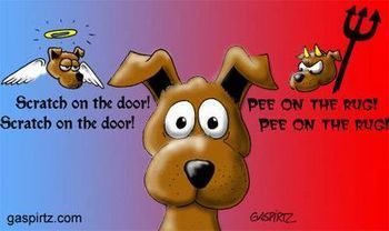 Cartoon about a dog's guardian angel.