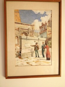 Watercolor from Italy my dad brought back from World War II. 