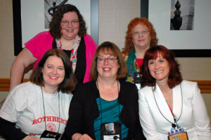 Clare, in front row, wearing a Black Hour shirt on her Malice Domestic panel. A very good friend.