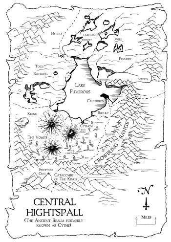 A map of central Hightspall, the setting of Ian Irvine's 