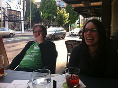 Jeremy & Chloeamused by Al's stories
