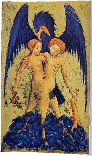 The Androgyne, a miniature from the Aurora consurgens, mid-15th century.