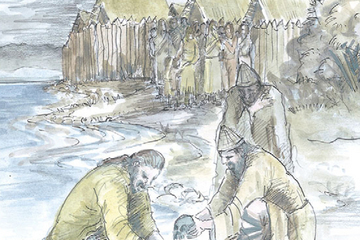 lake dwellers burying skulls