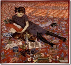 Girl on a red carpet--Felice Casorati (1883-1963)[2]