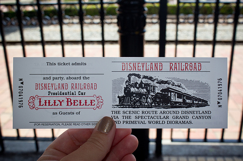 Disneyland Railroad Lilly Belle Ticket