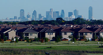 Dalas skyline and suburbs