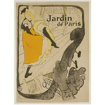 <br />Jane Avril au Jardin de Paris 1893. <br />Toulouse-Lautrec, Henri de, (1864-1901) France. Colour lithograph. Height: 1305 mm, Width: 945 mm1
