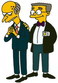Rupert Murdoch and his son James (aka Burns & Smithers from the Simpsons)