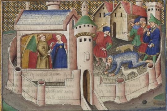 « Le livre appellé Decameron, autrement le prince Galeot surnommé, qui contient cent nouvelles racomptées en dix jours par sept femmes et trois jouvenceaulx, lequel livre ja pieça compila et escripvi Jehan Boccace de Celtald en langaige florentin, et qui nagueres a esté translaté premierement en latin et secondement en françois, a Paris, a l'ostel de noble, sage et honneste homme Bureau de Dampmartin, citoien de Paris, escuier conseillier de trés puissant et trés noble prince Charles, VI e de son nom, roy de France, par moy Laurent de Premierfait, famillier dudit Bureau, lesqueles deux translations, par trois ans faites, furent accomplies le quinziesme jour de juing l'an mil quatre cens et XIIII »