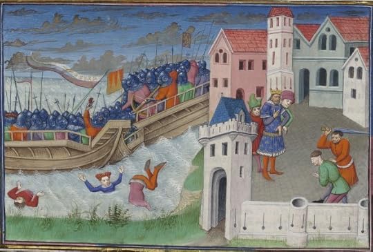 « Le livre appellé Decameron, autrement le prince Galeot surnommé, qui contient cent nouvelles racomptées en dix jours par sept femmes et trois jouvenceaulx, lequel livre ja pieça compila et escripvi Jehan Boccace de Celtald en langaige florentin, et qui nagueres a esté translaté premierement en latin et secondement en françois, a Paris, a l'ostel de noble, sage et honneste homme Bureau de Dampmartin, citoien de Paris, escuier conseillier de trés puissant et trés noble prince Charles, VI e de son nom, roy de France, par moy Laurent de Premierfait, famillier dudit Bureau, lesqueles deux translations, par trois ans faites, furent accomplies le quinziesme jour de juing l'an mil quatre cens et XIIII »