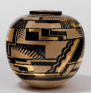 Rene Buthaud - Art Deco glazed & gilt earthenware vase (1925)