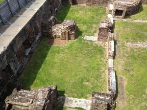 Taken from atop the Battery Huger. The wall on the left with the wooden barrier on top is where the Vigilant entered the fortress.