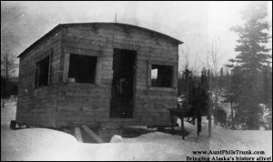 Many early Anchorage residents enjoyed illegal libations made in bootleggers’ cabins, like this one near Chester Creek.