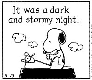 Snoopy dark and stormy night