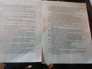 Notes in the manuscript for GHOST OF A CHANCE.