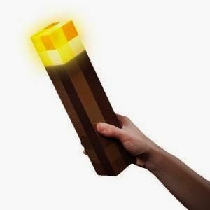 Minecraft wall torch flash light for birthday for kids.