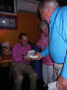 Signing books at The Supper Club and talking up The Professor. Just an incredible night!