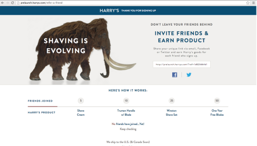 Harry's Prelaunch Microsite