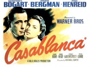 Casablanca starring Humphrey Bogart and Ingrid Bergman