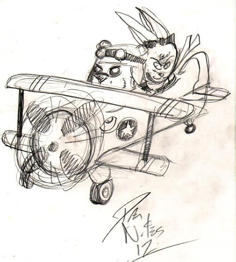 Wilman and Tristan in a Biplane