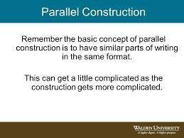 Parallel construction advice