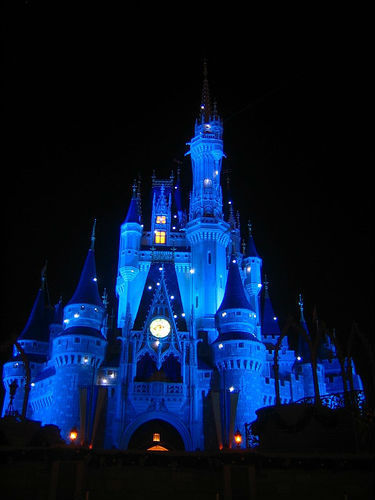The Kiss Goodnight is a light show projected on the castle when the park closes.