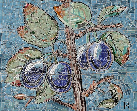 Gemeindebau_Hadikgasse_268-272_Stiege_11_-_Mosaik_Zwetschken_-_Richard_Ruepp_1953-54