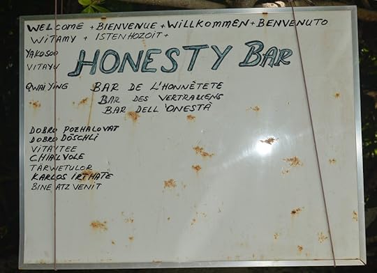 Honesty Bar Welcome sign