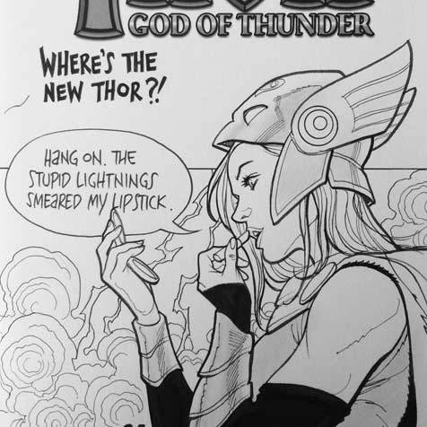 Frank Cho THOR sketch cover art