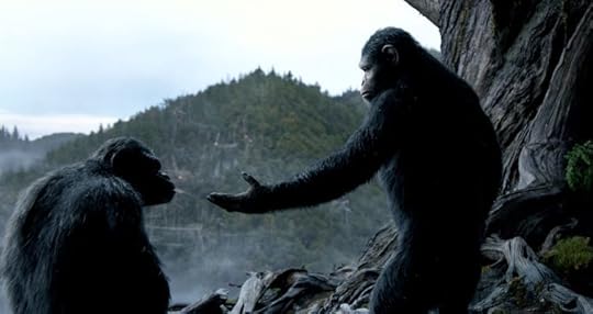 Toby Kebbell (left) as Koba and Andy Serkis as Caesar in Dawn of the Planet of the Apes