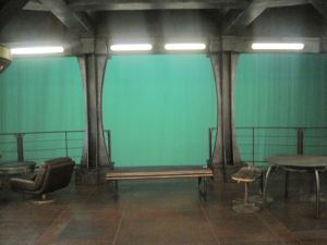 The green screen view off the observation deck