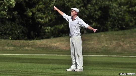 Damian Lewis playing cricket