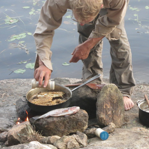 Nate on dinner duty. Photo by Rye