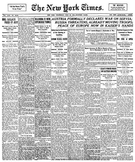 The New York Times, 29 July 1914. Public domain via Wikimedia Commons