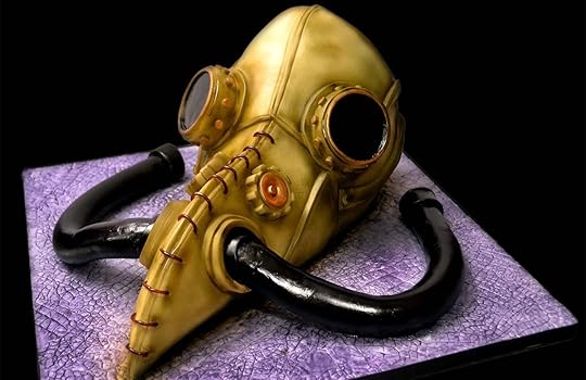 plague doctor gasmask cake 2