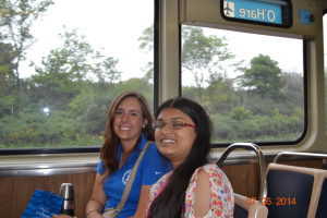 Oishi & Caitlin on our way to O'Hare