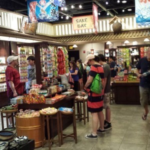 Candy Table Japan, containing Epcot Snacks and other goodies