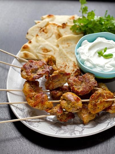 Saffron-Marinated Chicken Skewers