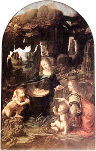 'Madonna of the Rocks' by Leonardo da Vinci. The Louvre version.