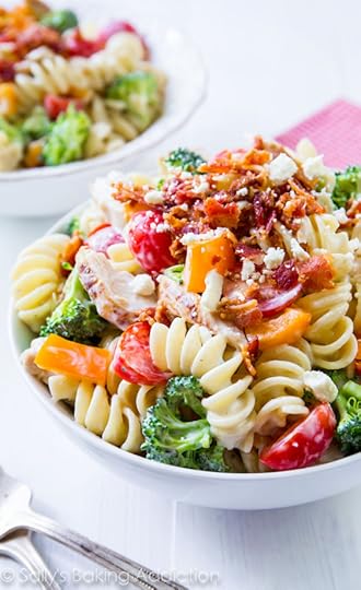 Creamy Bacon Chicken Pasta Salad - we make this every week. It is SO good, especially when you get all that bacon and feta in one bite!