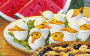 People always ask about the egg chicks. They aren't in the book or part of the recipe. They came from the cover artist. But I absolutely love them.