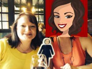 Me, Flat Sarah, and Ms. Wine Pocket