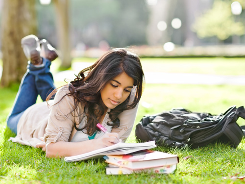 student studying