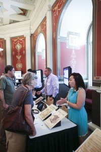 Ayana Bowman and Miguel Castro presented an English/Spanish online display telling the story of the Mexican Revolution and its impact on the U.S. Photo by Amanda Reynolds. 