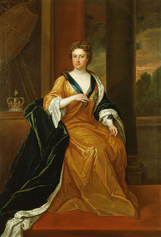 Portrait of Anne of Great Britain by Charles Jervas, 1702-1714, Royal Collection, public domain via Wikimedia Commons. 