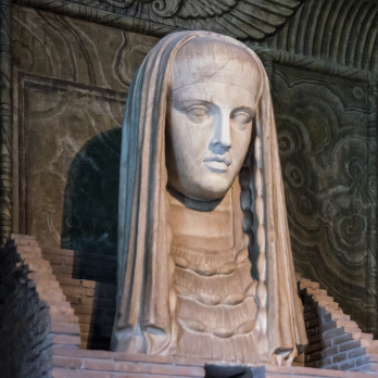 The monumental head of Isis-Sothis-Demeter from Hadians Villa, now in the Vatican Museum