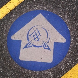 A blue arrow pointing the way to Epcot, Instead of drinking around the world, we are snacking around the world!